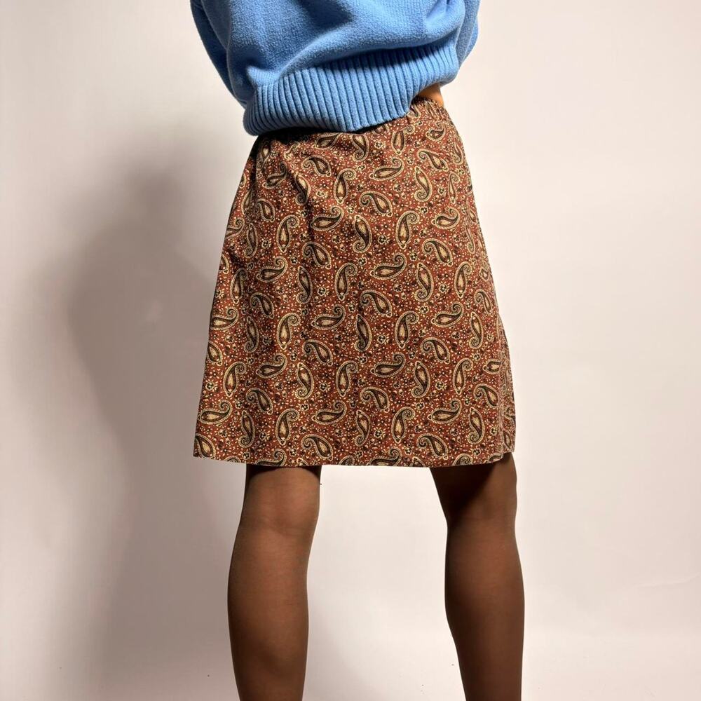 Vintage 70s Homemade Paisley Mini Skirt - Small - Picture 4 of 4
